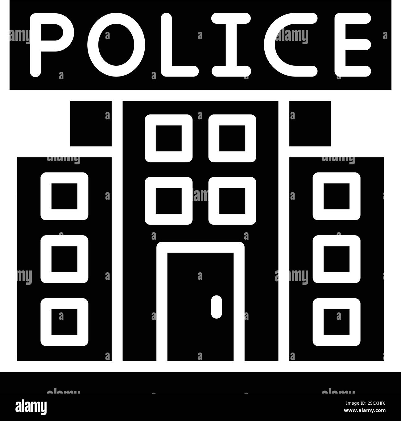 Illustrazione del design dell'icona vettoriale della stazione di polizia Illustrazione Vettoriale