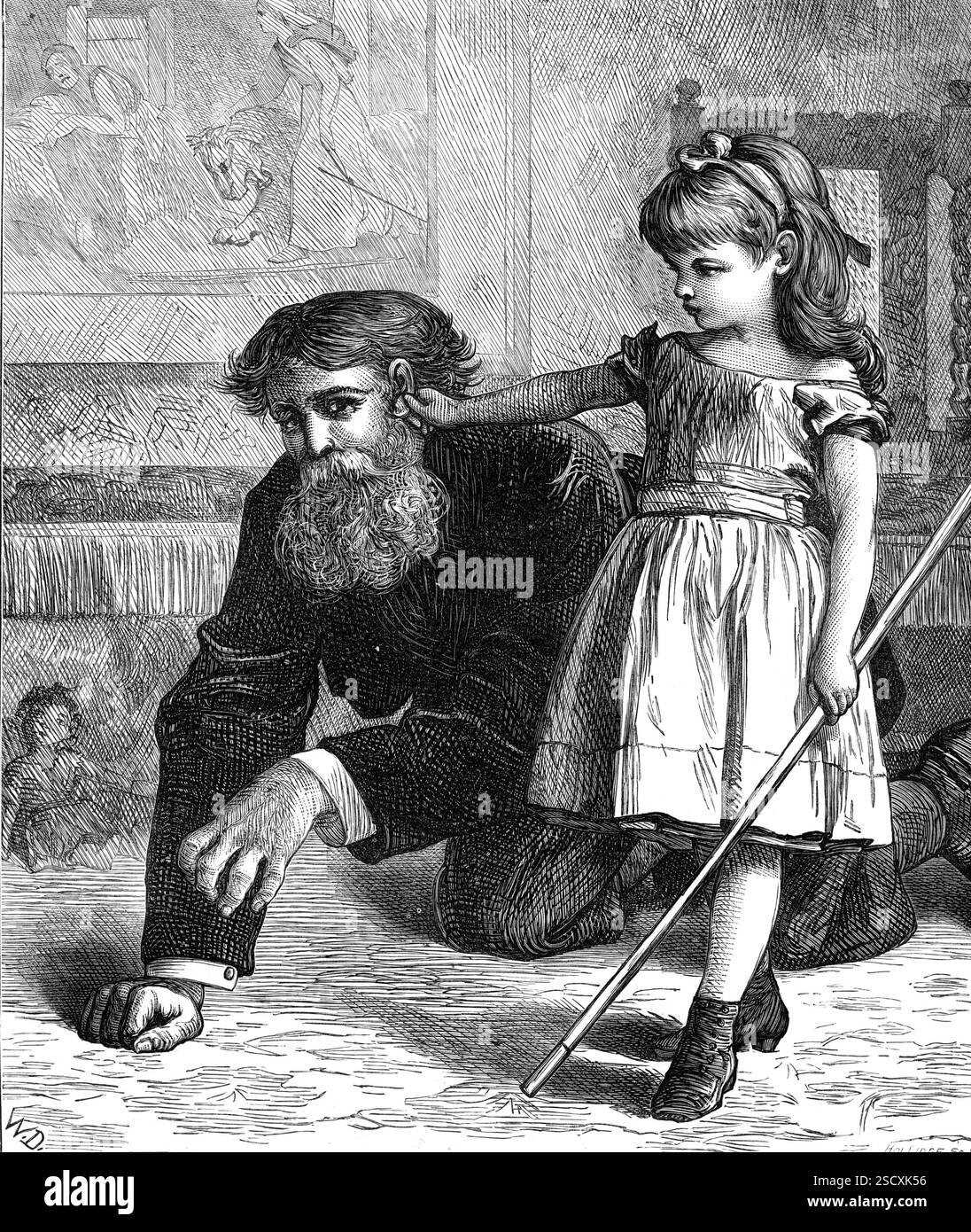 Tableaux Vivants: Una e il Leone, 1872. Nella vigilia di Natale appena passata, dopo un po' di divertimento sconsiderato, ci fu una breve pausa, rotta da Susie, la seconda figlia del nostro ospite, che chiese: "Cosa faremo dopo?" Poi, puntando alla stampa di "una e il Leone", sul muro della stanza, alcuni di noi erano in quel momento, ha applaudito le mani e urlato con gioia, "o, lo so! Guarda lì! Zio Jack, tu sarai il leone e io sarò una... mente, zio, che vai bene su tutte le quattro, e ti prego di non essere troppo addomesticato, ma rampare e ruggire come un vero leone vivo, whil Foto Stock