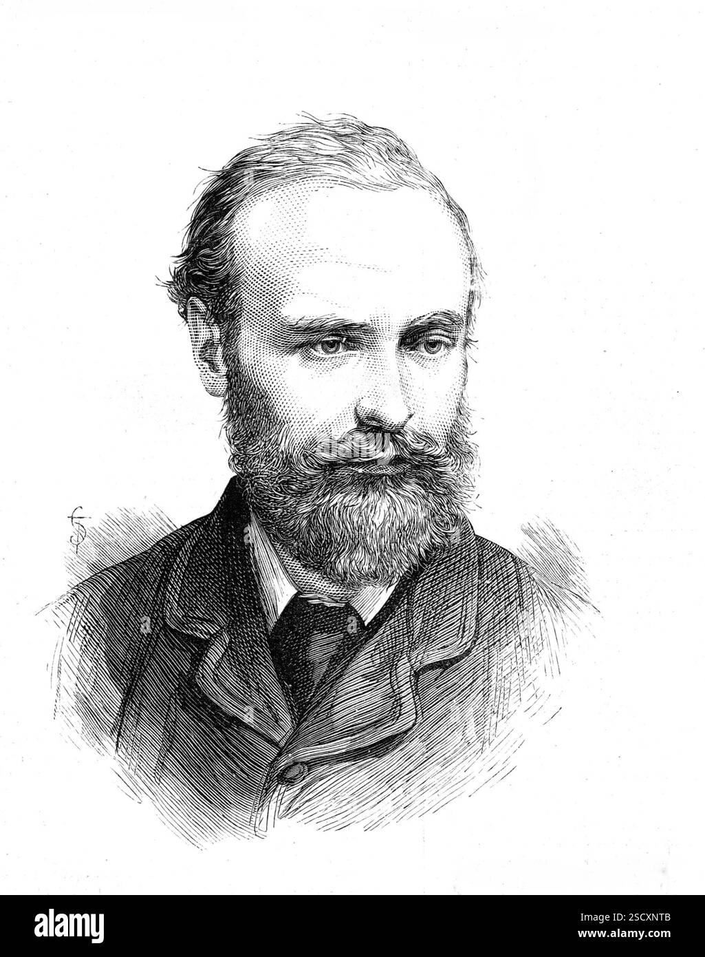 Movers and seconders of the Address in the Two Houses of Parliament: The Earl of Onslow, 1880. Incisione da una fotografia scattata dalla luce elettrica "Van der Weyde", al 182, Regent-Street...'Sir William Hillier Onslow, Bar., Conte di OnsIow, Visconte Cranley, Barone OnsIow e Cranley, succedette a suo zio, come quarto conte, nell'ottobre 1870. Studiò a Eton e all'Exeter College di Oxford. Sposò, nel febbraio 1875, Florence Coulston Gardner, figlia maggiore di Lord Gardner, ed ebbe un figlio. E' un giudice di pace e vice tenente per la contea di su Foto Stock