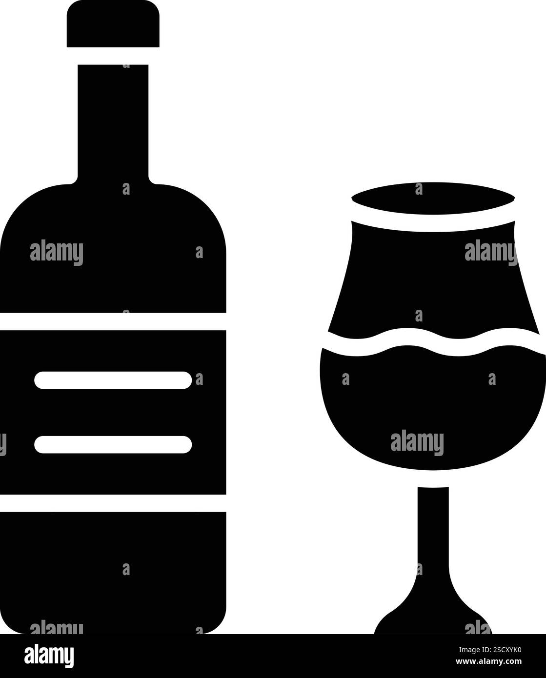 Illustrazione del design dell'icona Vector della bottiglia di vino Illustrazione Vettoriale