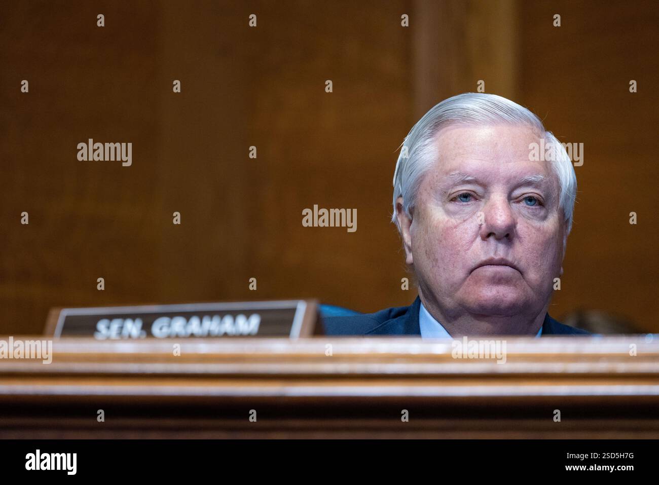 La senatrice Lindsey Graham (R-South Carolina), in qualità di "Senate Committee on Environment and Public Works", esamina la nomina di Lee Zeldin per Foto Stock