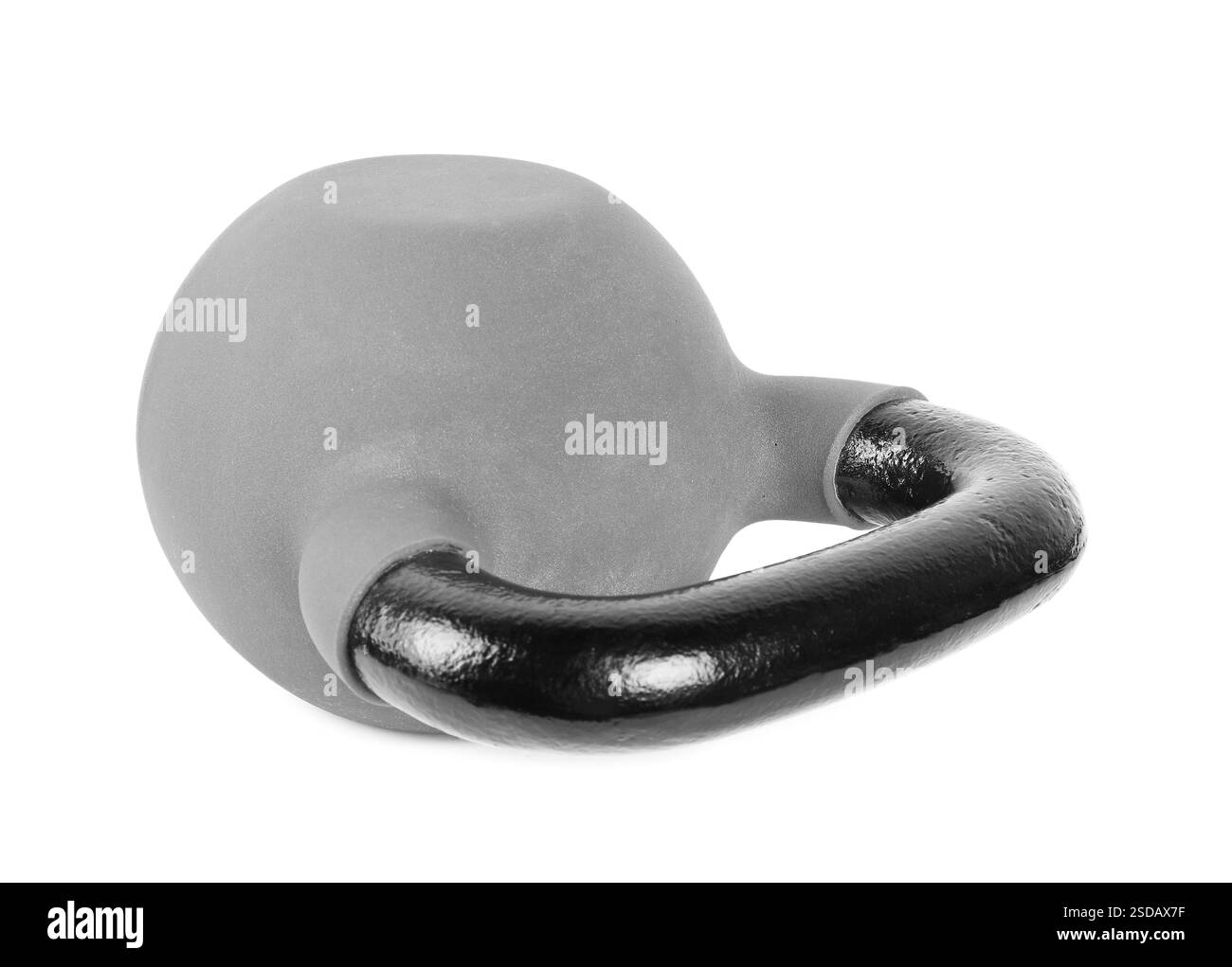 Un campanello metallico isolato su bianco. Attrezzature sportive Foto Stock