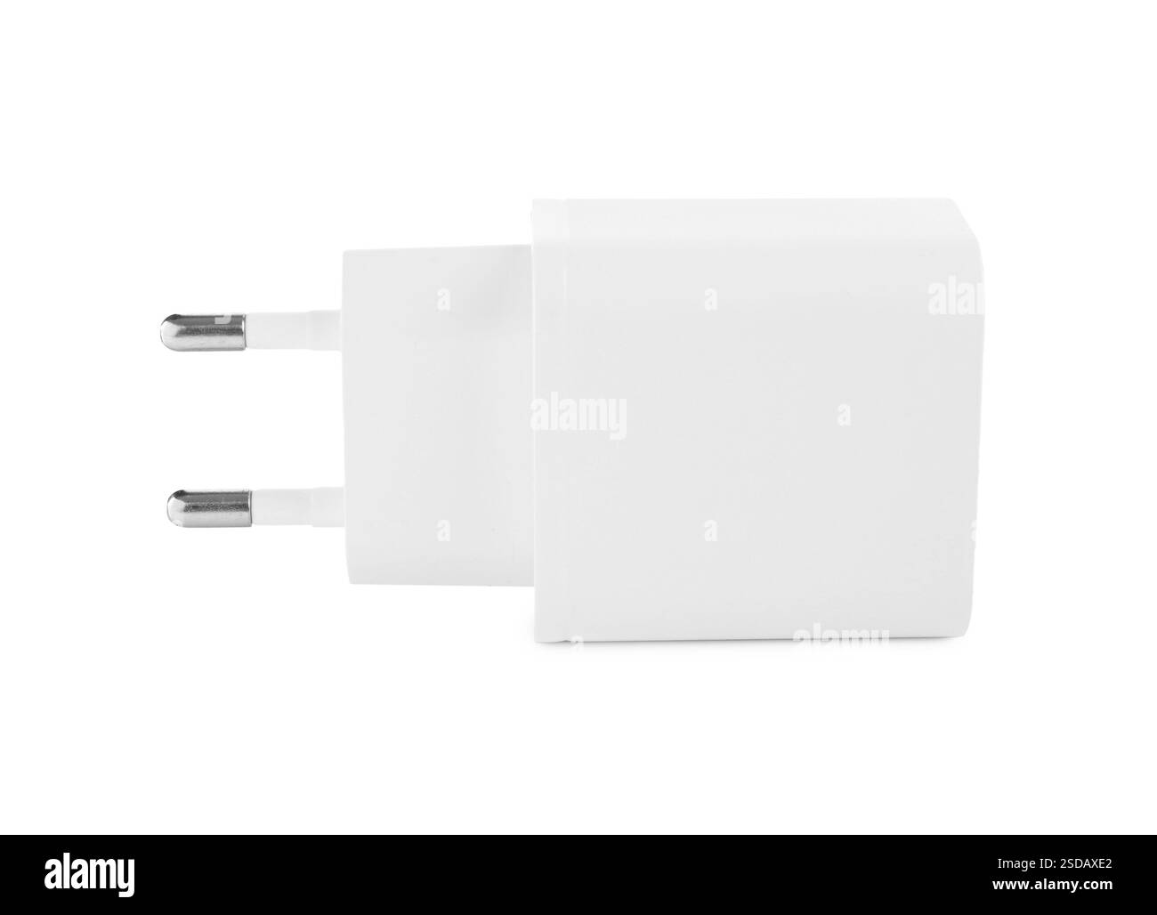 Adattatore di alimentazione USB (caricabatterie) isolato su bianco Foto Stock