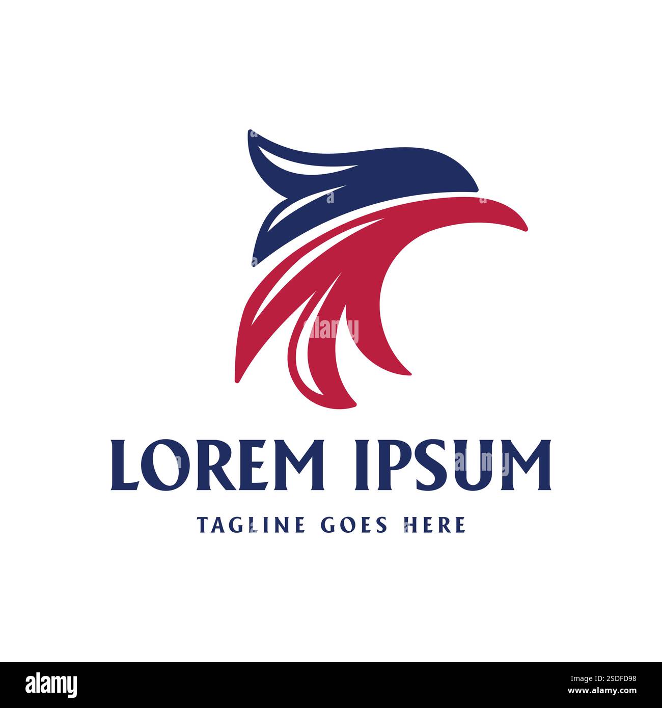 Design semplice e minimalista American Eagle Hawk Falcon Head con logo Vector Illustrazione Vettoriale