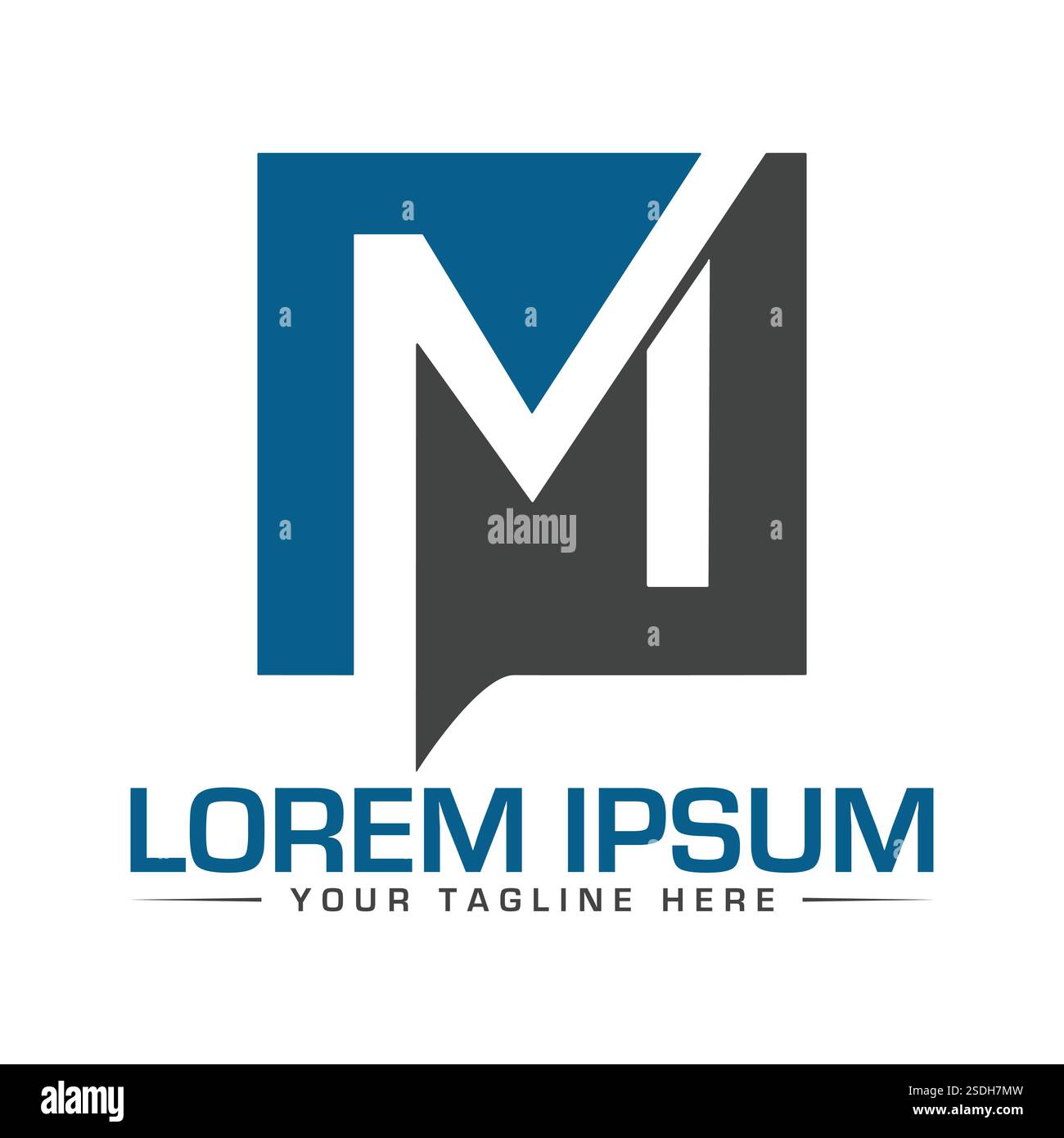 Design con logo M Letter, Design con logo M professionale, Design con logo M semplice Illustrazione Vettoriale