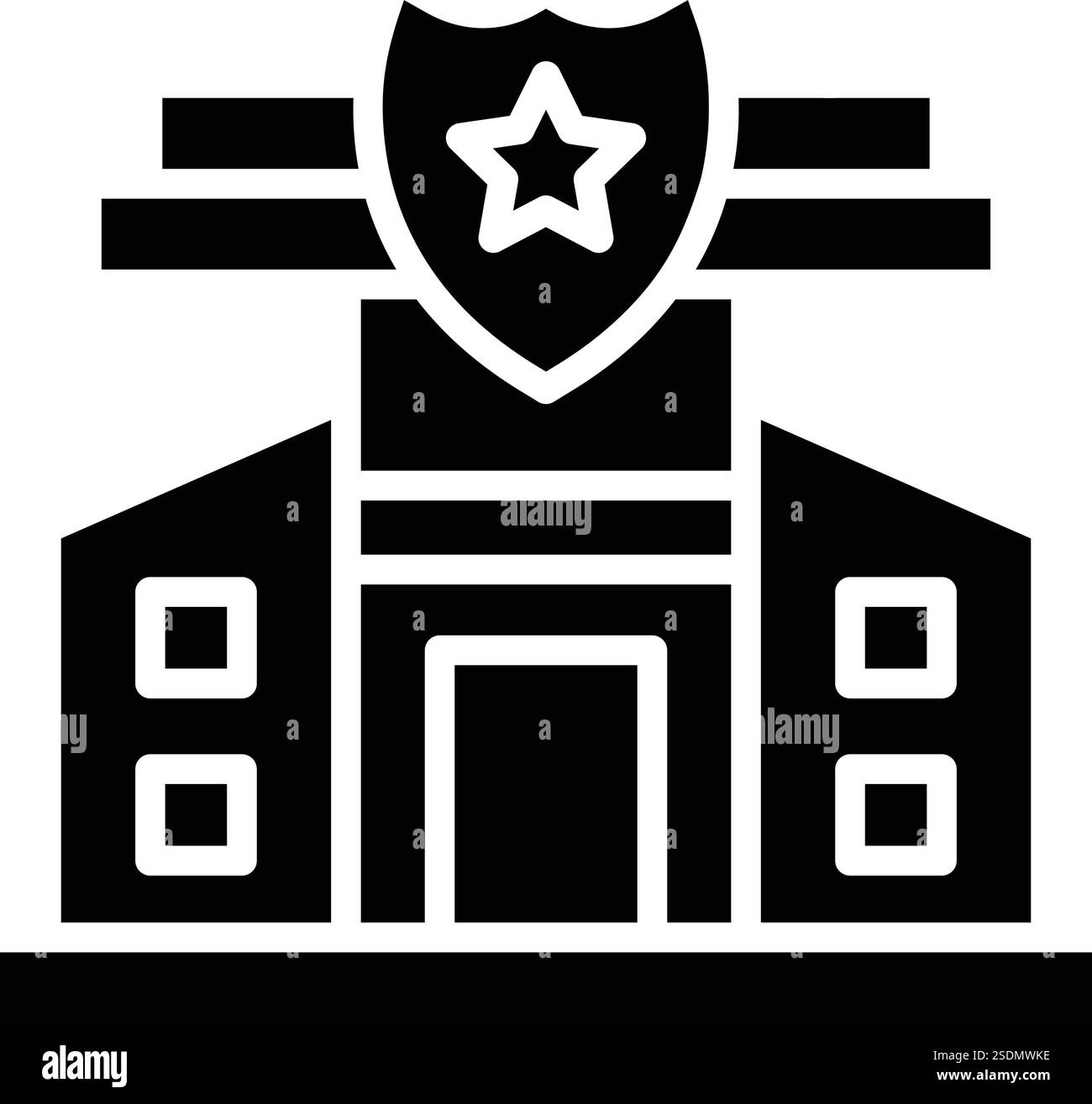 Illustrazione del design dell'icona vettoriale della stazione di polizia Illustrazione Vettoriale