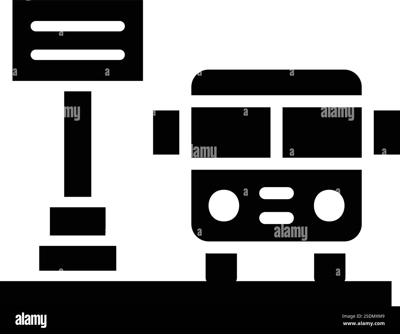 Illustrazione di progettazione dell'icona del vettore di arresto del bus Illustrazione Vettoriale