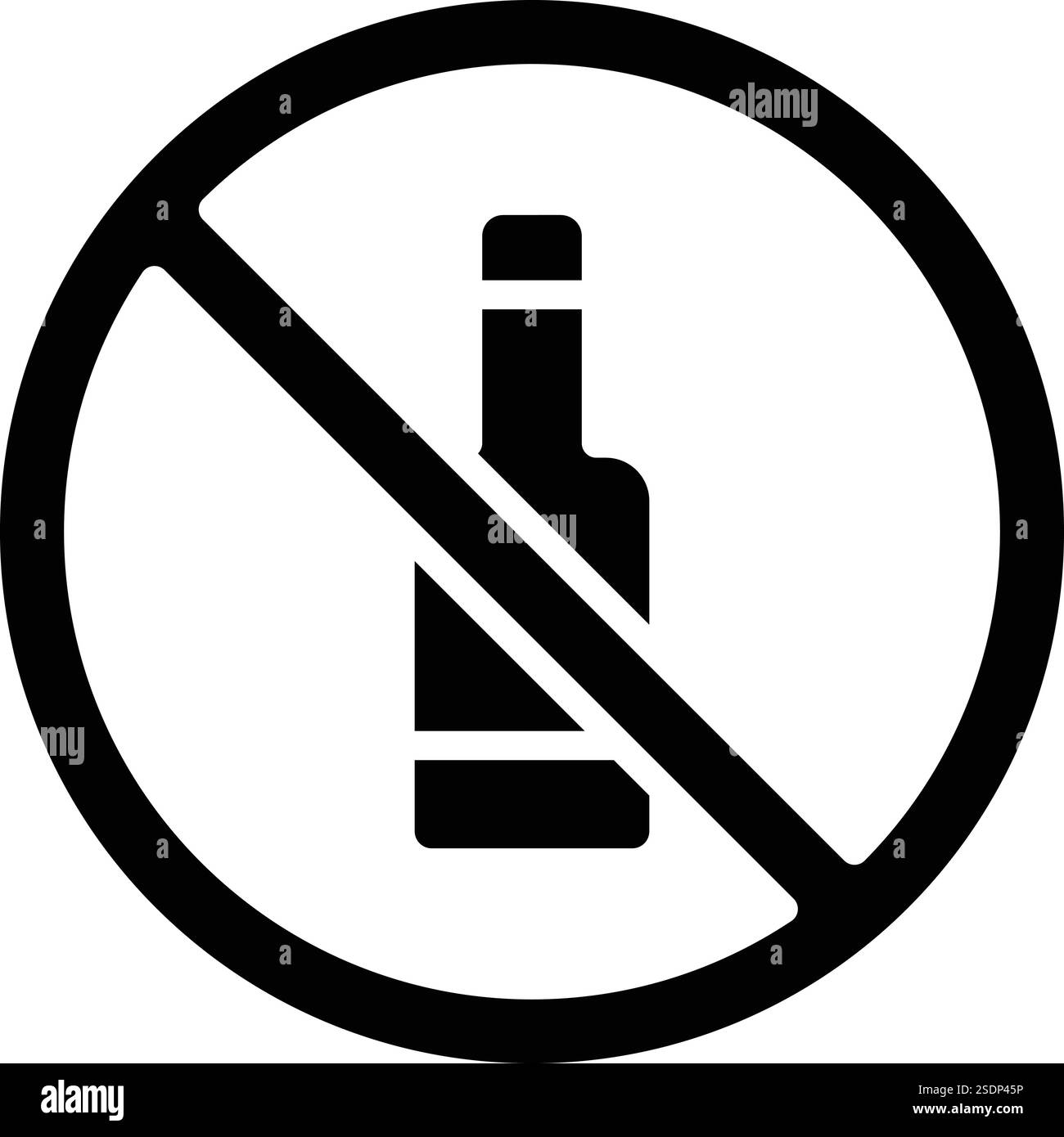 Nessuna illustrazione di disegno dell'icona del vettore di alcool Illustrazione Vettoriale