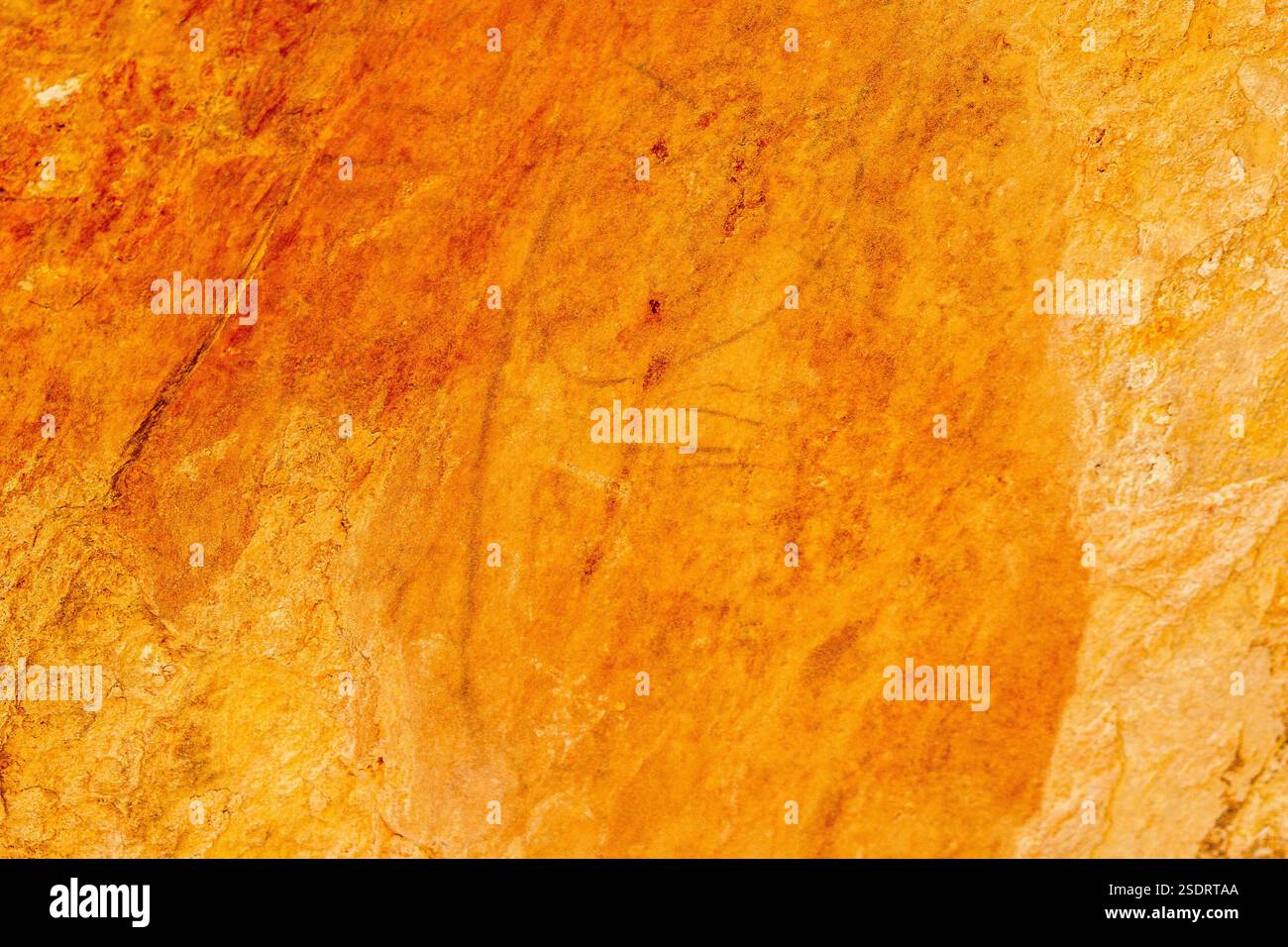 Pitture rupestri di epoca pre-romana, cova Des vi. Cap Nuno. SES Fontanelles. Sant Antoni de Portmany. Ibiza. Isole Baleari, Spagna. Foto Stock