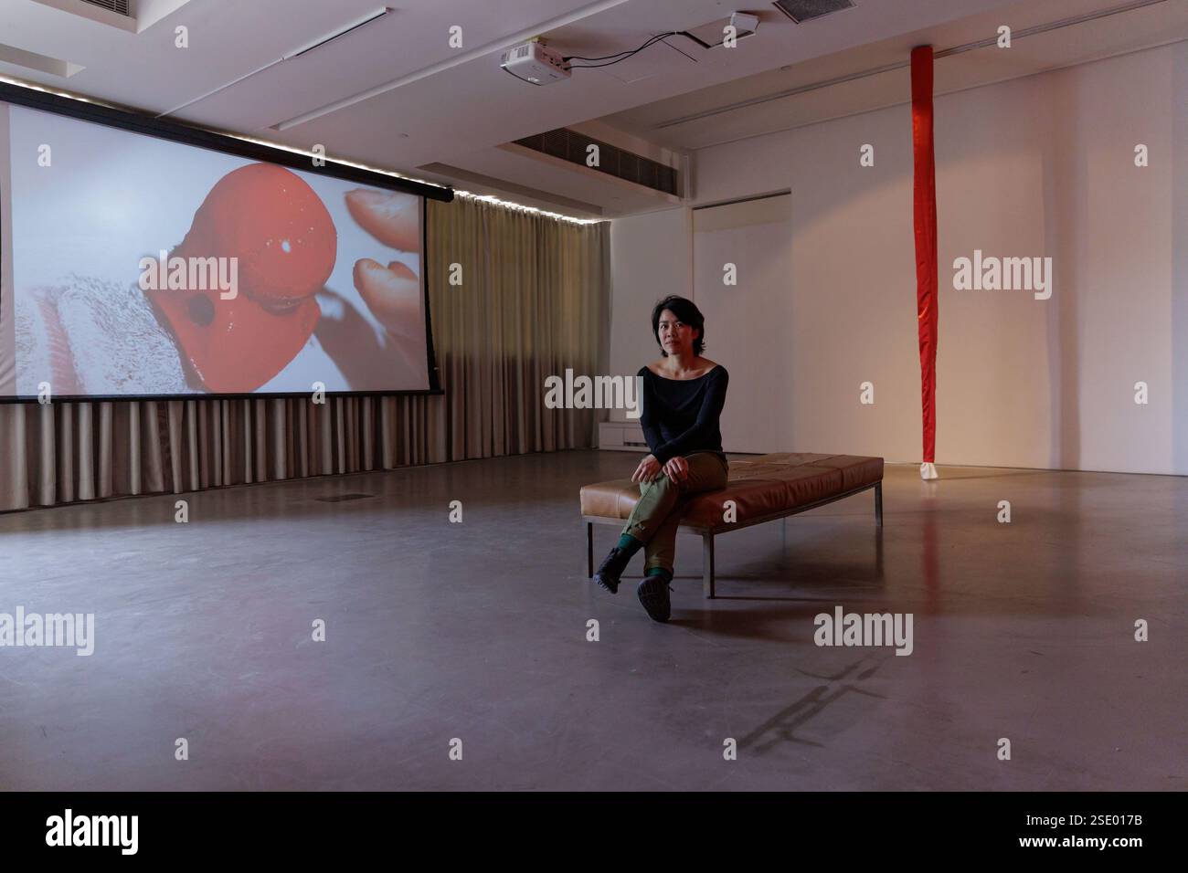 Hong Kong, Cina. 24 marzo 2024. Un ritratto di Magdalen Wong, una performance artist con sede a Hong Kong, il cui lavoro innovativo fonde clowning e storytelling visivo, ottenendo riconoscimenti internazionali attraverso la sua mostra personale Sour Punch a Hong Kong e la partecipazione a background Noise alla Des Bains Gallery di Londra, affrontando temi di identità, norme sociali e umorismo. Credito: SOPA Images Limited/Alamy Live News Foto Stock