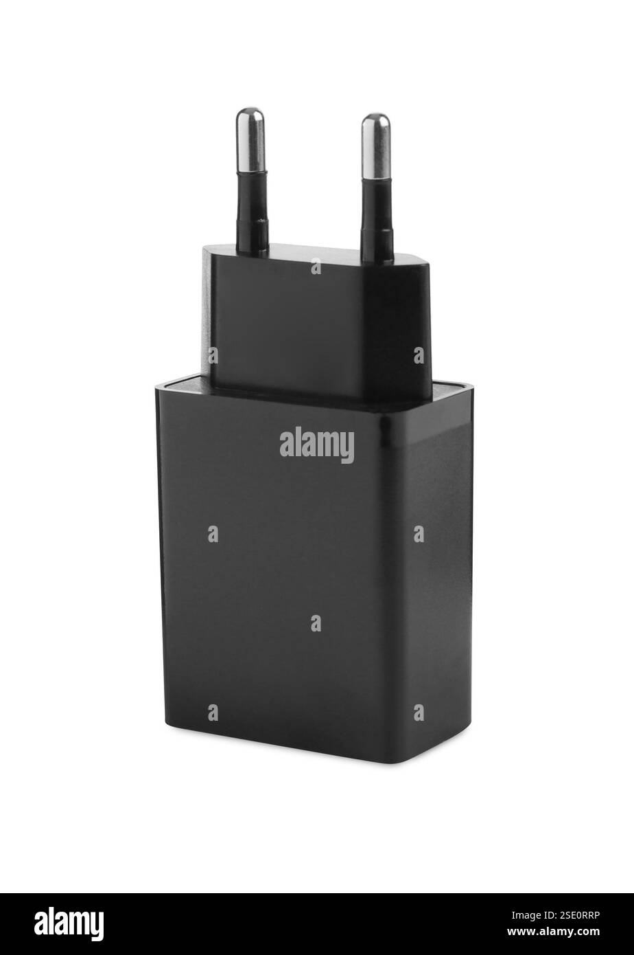 Adattatore di alimentazione USB (caricabatterie) isolato su bianco Foto Stock