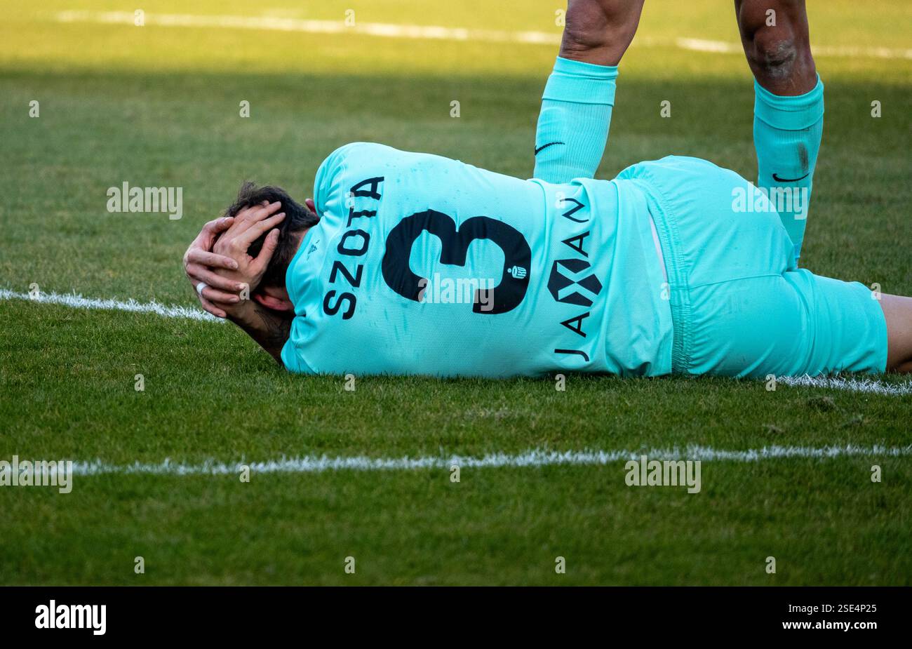 Radom, Polonia. 08.02.2025. Śląsk Wrocław giocatore Serafin Szota durante la partita PKO BP EKSTRAKLASA. Radomiak Radom vs Śląsk Wrocław, Stadion im. Braci Czachorów, Struga 63, Radom, Polonia Foto Stock