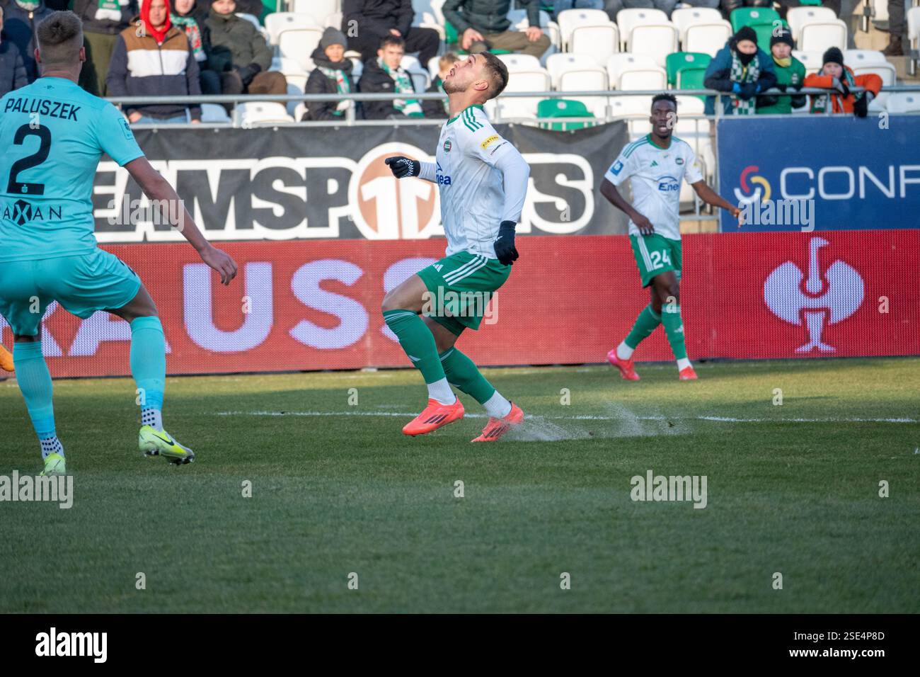 Radom, Polonia. Bruno Jordao, giocatore di Radomiak Radom. PKO BP Ektraklasa match Radomiak Radom vs Śląsk Wrocław. Stadion Im. Braci Czachorów, Struga 63, Radom, Polonia. 8.02.2025 Foto Stock
