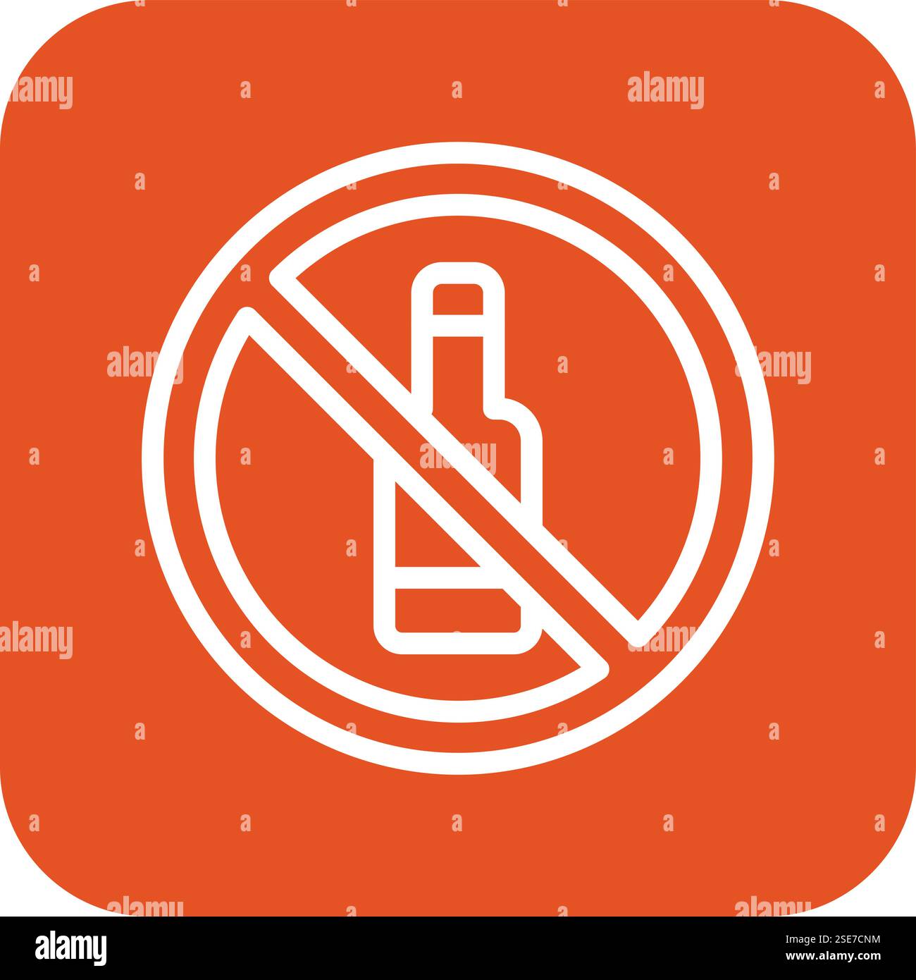 Nessuna illustrazione di disegno dell'icona del vettore di alcool Illustrazione Vettoriale