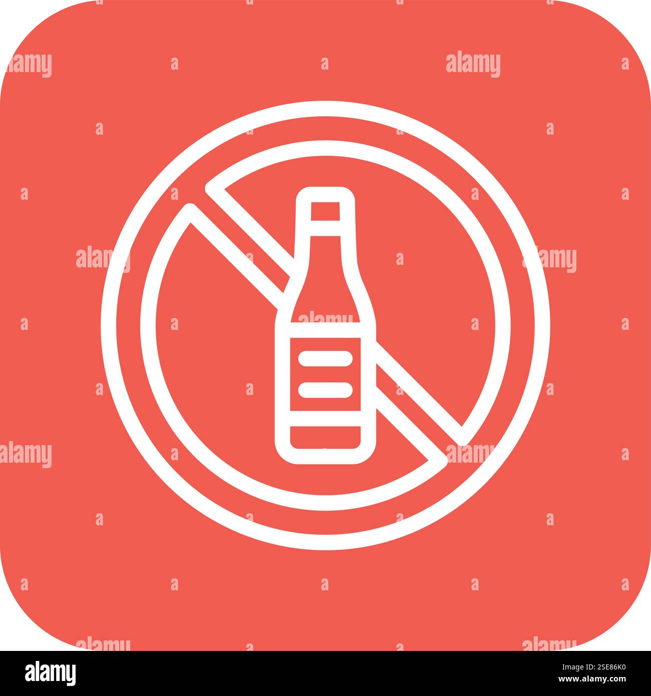 Nessuna illustrazione di disegno dell'icona del vettore di alcool Illustrazione Vettoriale