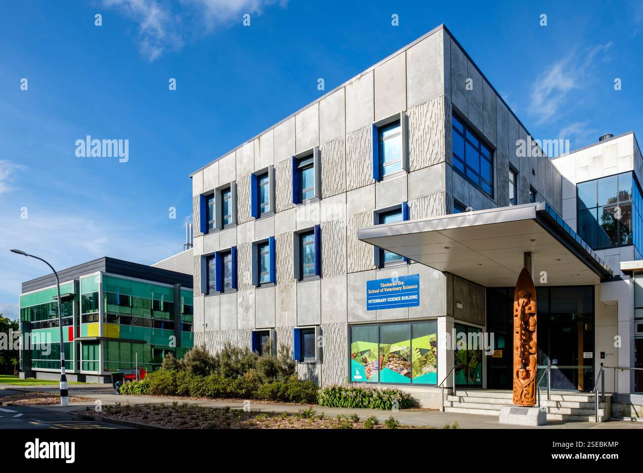 Campus della Massey University, edificio della School of Veterinary Science, Palmerston North, New Zealand North Island, nuova Zelanda Foto Stock