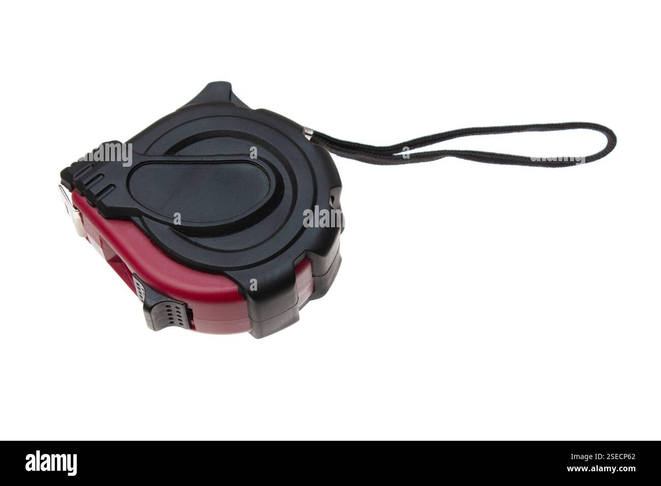 Nastro di misurazione isolata su sfondo bianco Foto Stock