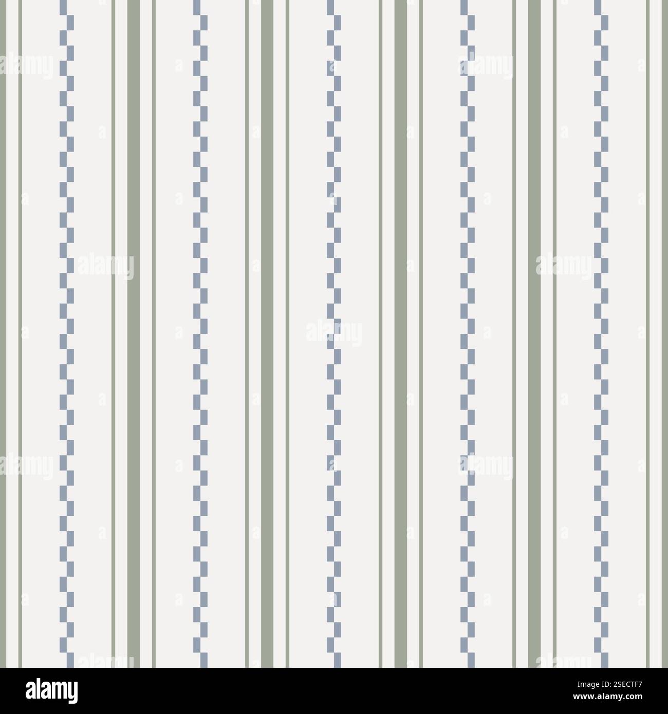 Linea di sfondo senza cuciture carta a strisce digitale per arredamento e tessuti. Lino rustico cottagecore texture. Illustrazione Vettoriale