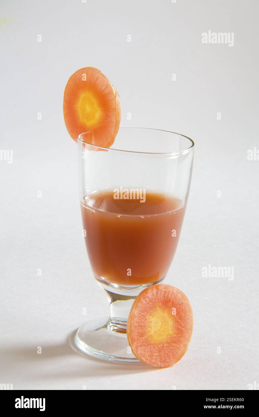 Verdure, succo di carota, gajar ka rus, India, Asia Foto Stock