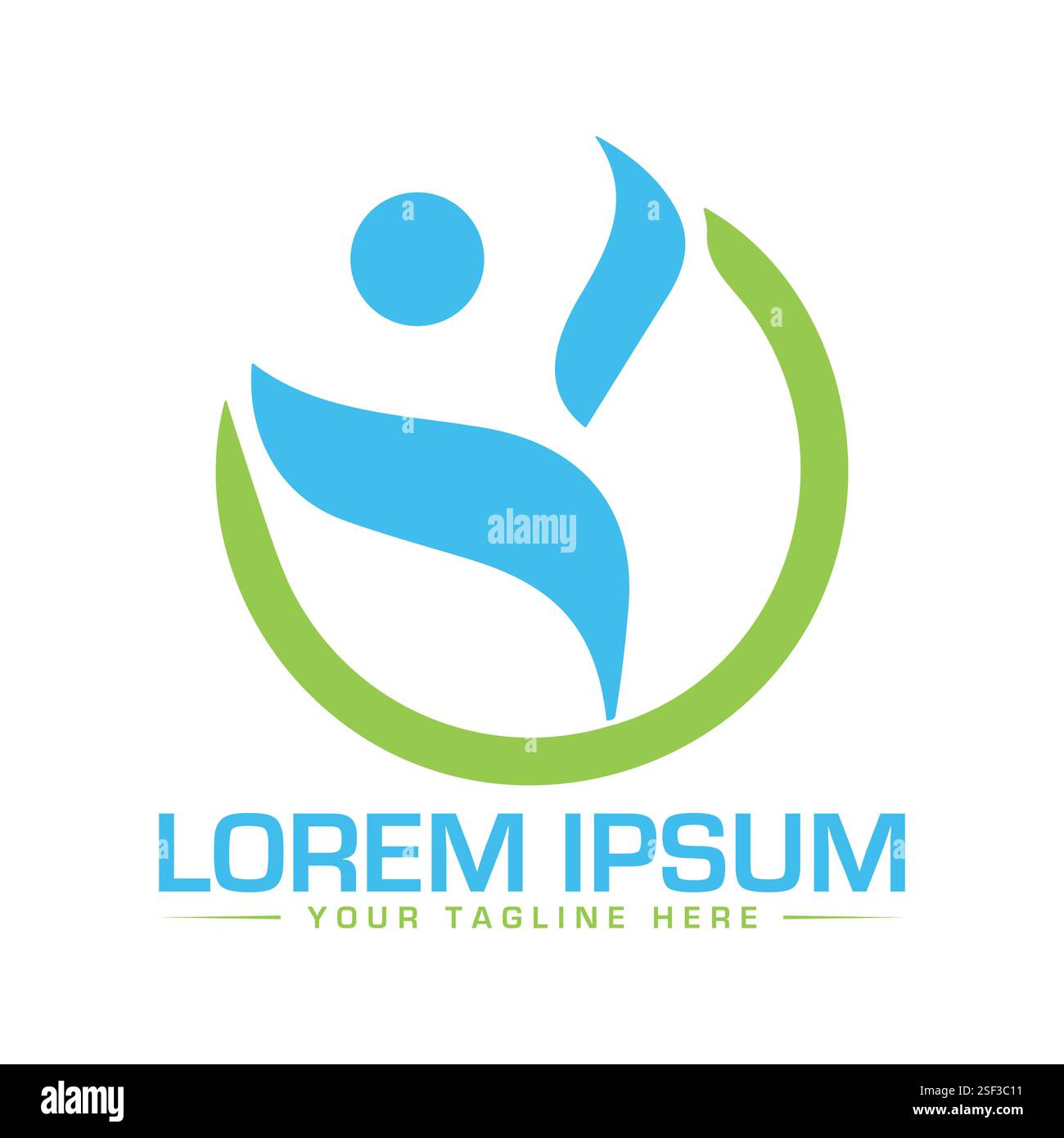 Design logo medico, design logo salute Illustrazione Vettoriale