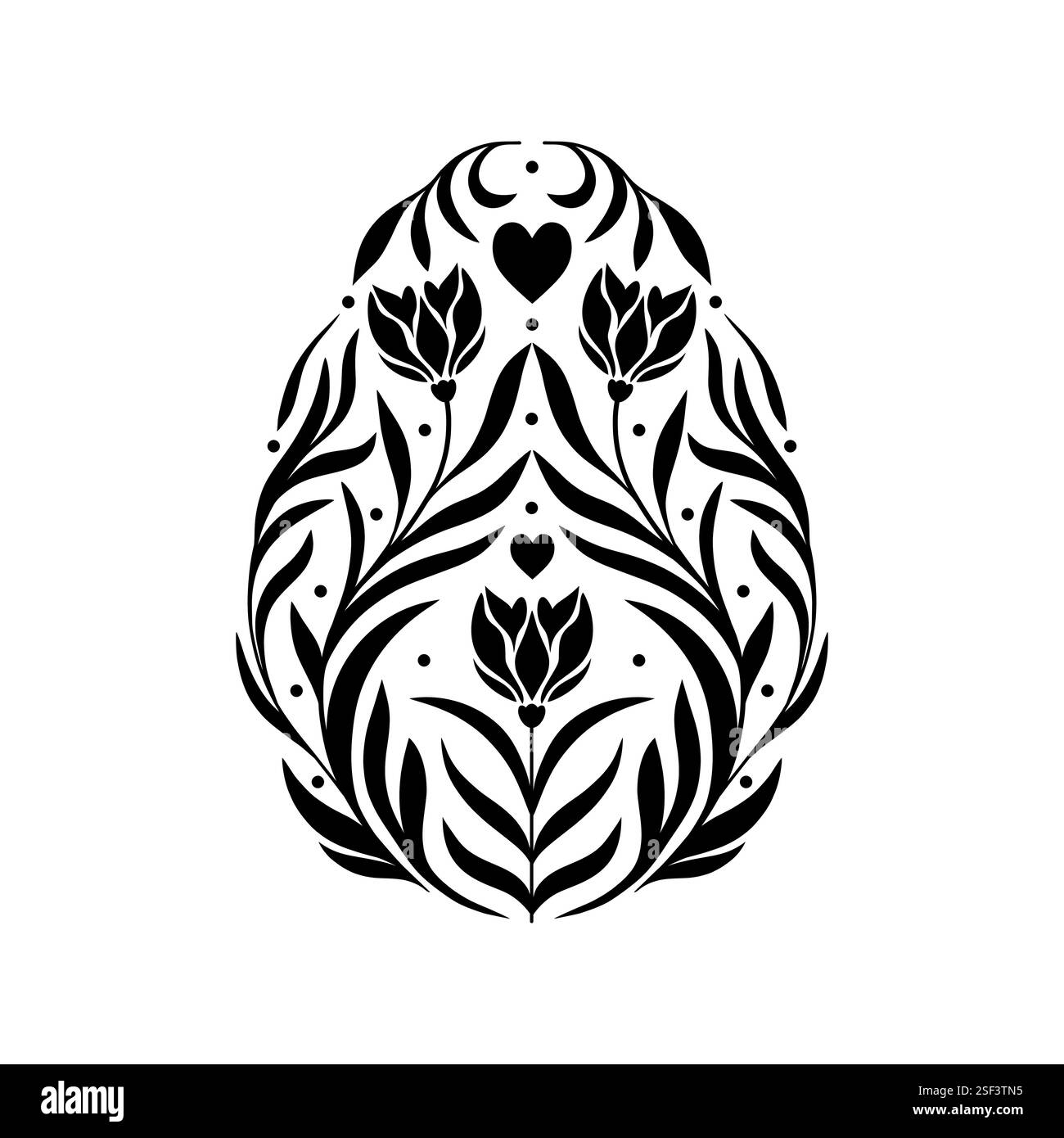 Uovo di Pasqua floreale Illustrazione Vettoriale