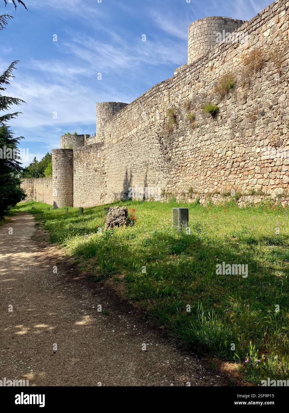 Le mura del Castillo de Burgos, Spagna Foto Stock