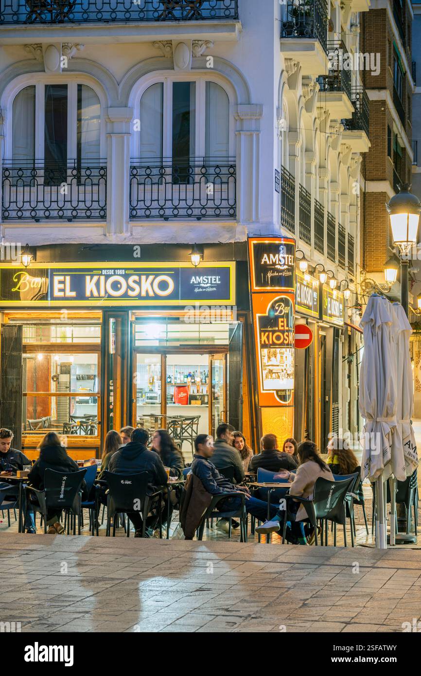 Tapas bar marciapiede, Valencia, Comunità Valenciana, Spagna Foto Stock