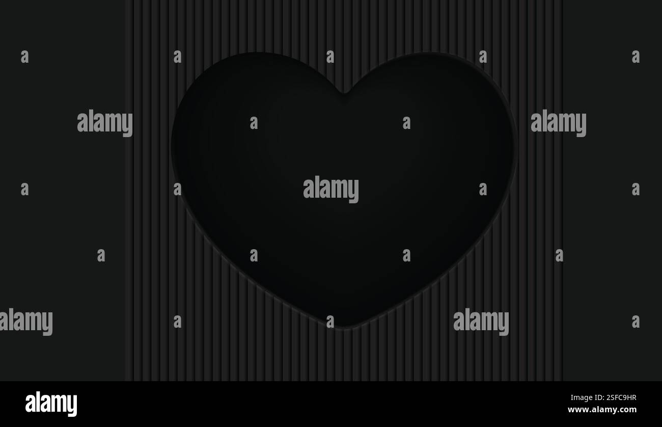 Sfondo astratto a cuore nero Illustrazione Vettoriale