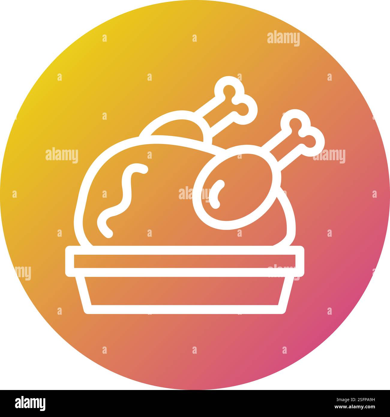 Illustrazione del design dell'icona del vettore di pollo arrosto Illustrazione Vettoriale