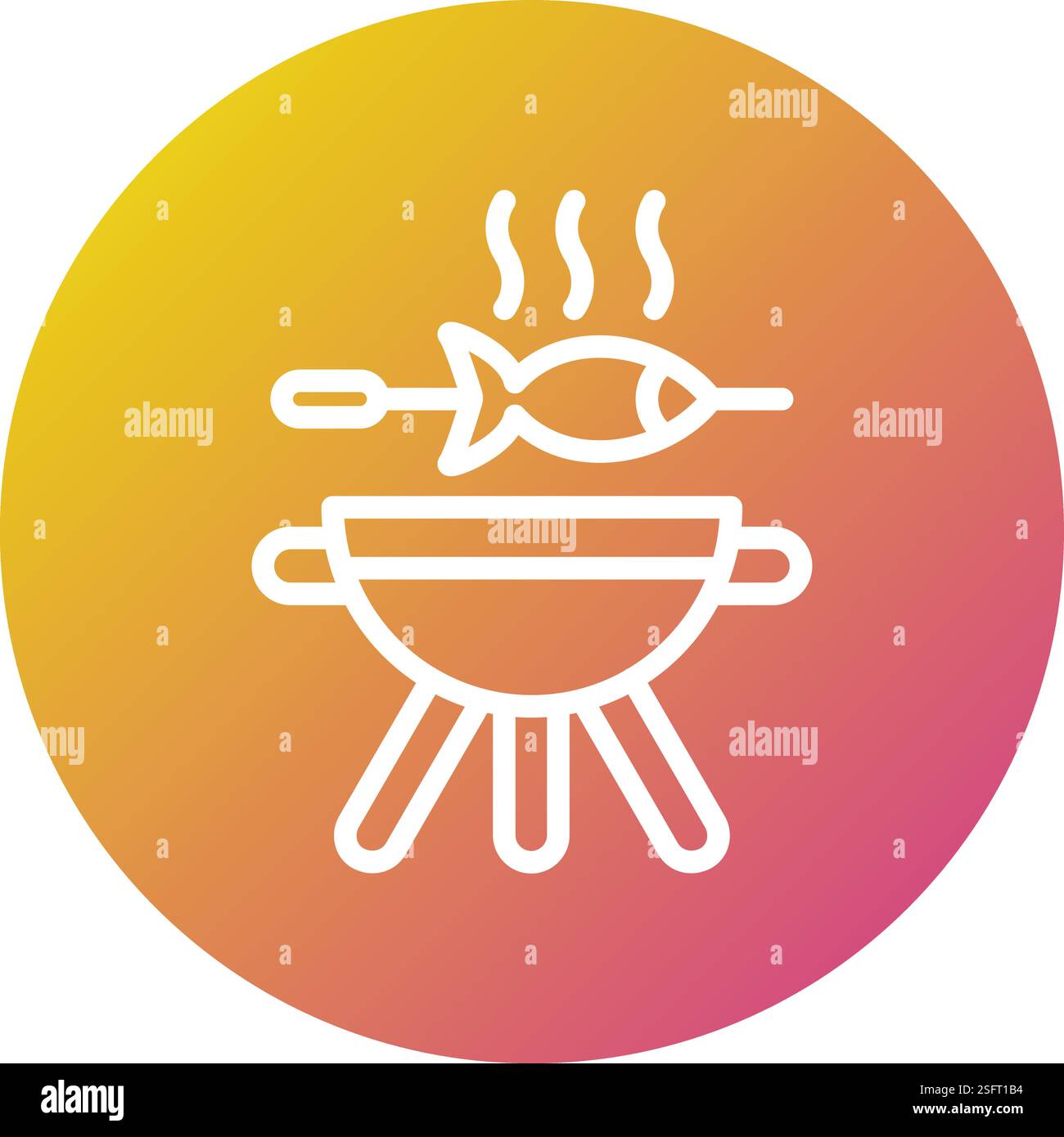 Illustrazione del disegno dell'icona del vettore BBQ Illustrazione Vettoriale