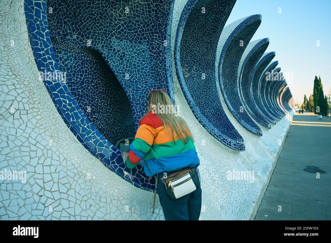 Gli edifici della città delle Arti e delle Scienze sono visibili a Valencia, Spagna, il 6 febbraio 2025. Foto Stock