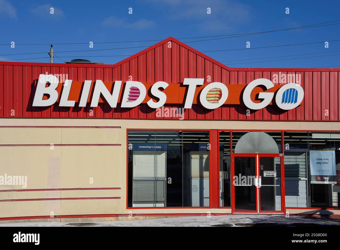 Ottawa, Canada - 15 gennaio 2025: Blinds to Go è un'azienda privata che vende tende e tende personalizzate. Il primo showroom e' stato aperto io Foto Stock