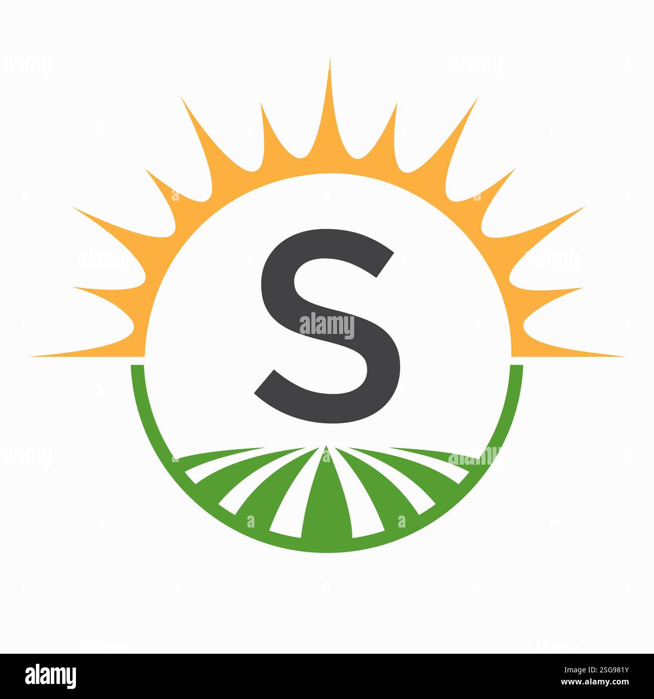 Lettera S Farming and Agriculture Logo Design modello vettoriale Illustrazione Vettoriale