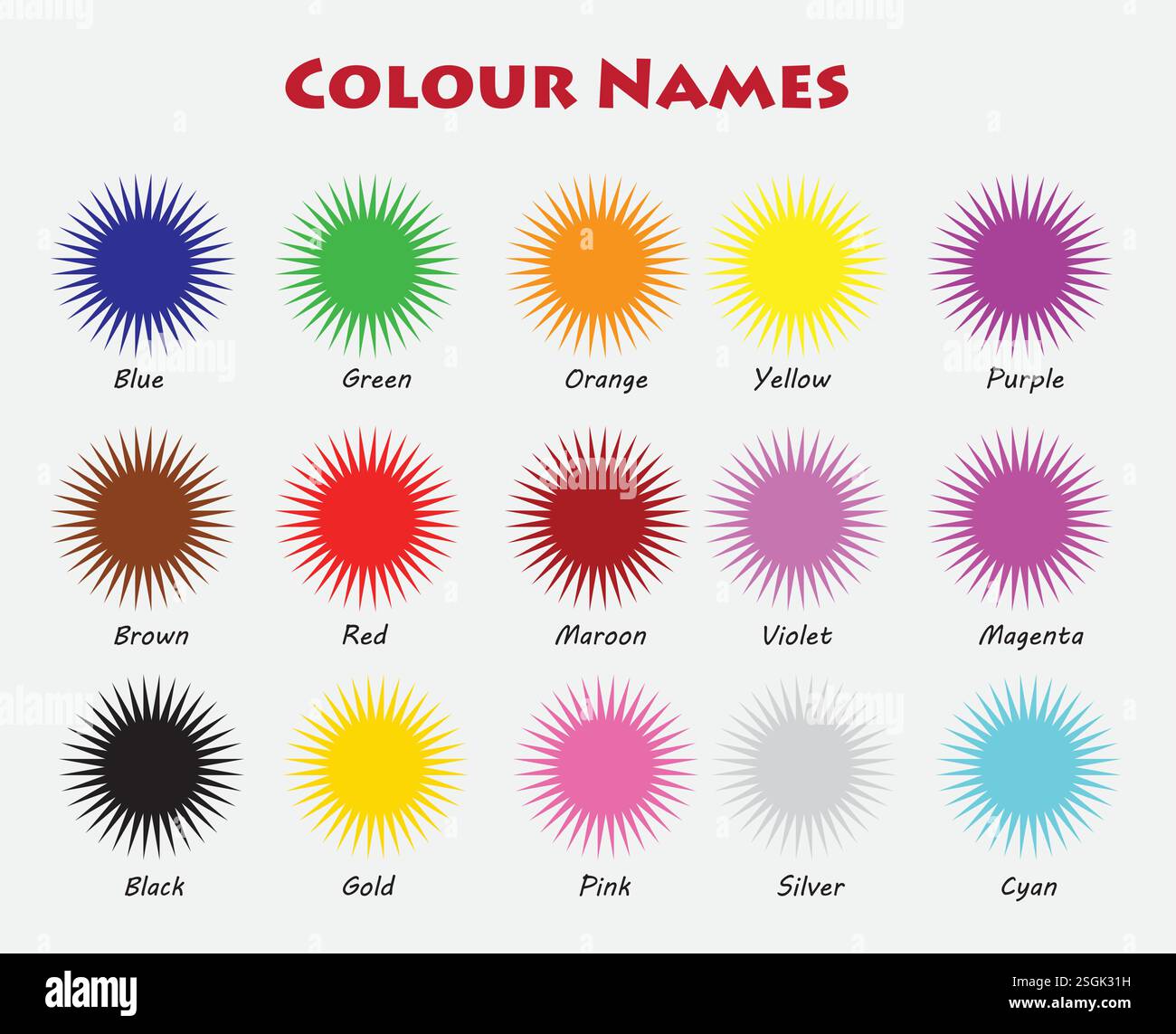 Nomi dei colori Illustrazione Vettoriale