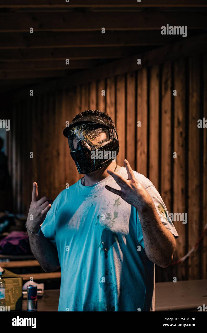 Giocatore di paintball Foto Stock