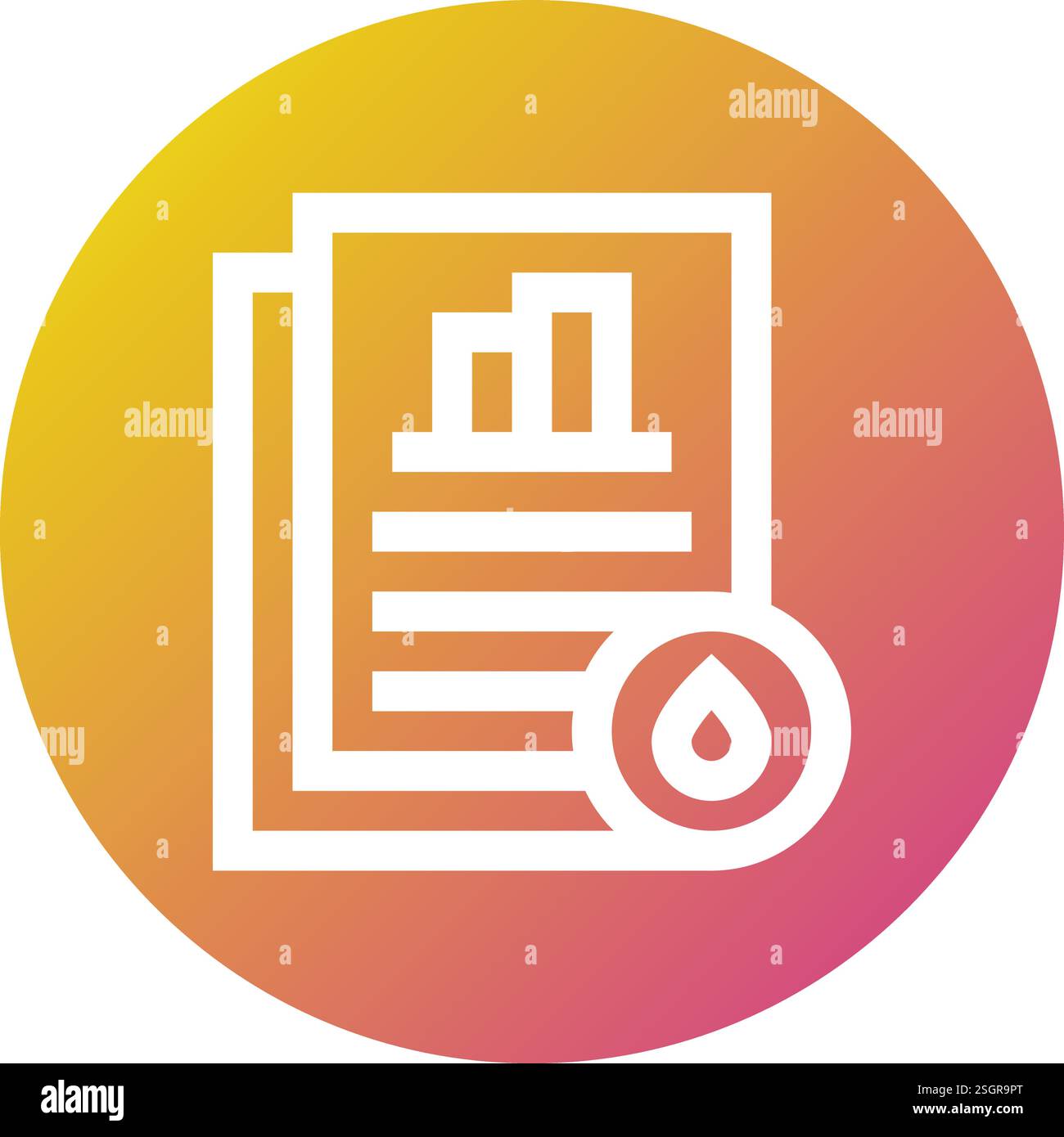 Illustrazione del progetto dell'icona del vettore del rapporto analitico dell'olio Illustrazione Vettoriale