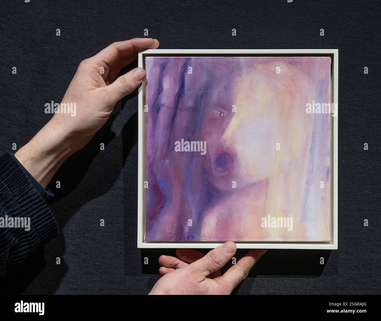 Bonhams, Londra, Regno Unito. 10 febbraio 2025. The Haunting Current: “The Willows Revisited”. Ispirato al racconto soprannaturale di Algernon Blackwood del 1907 The Willows, The Haunting Current mira a trasformare la galleria in una tranquilla rottura tra i mondi ed esplora la difficile armonia tra l'uomo e la metafisica, opere dal prezzo compreso tra £ 1.000 e £ 1 milione, insieme a prestiti mai esposti da collezioni private. Immagine: Bracha L. Ettinger (B. 1948), Medusa n.3. Crediti: Malcolm Park/Alamy Live News Foto Stock