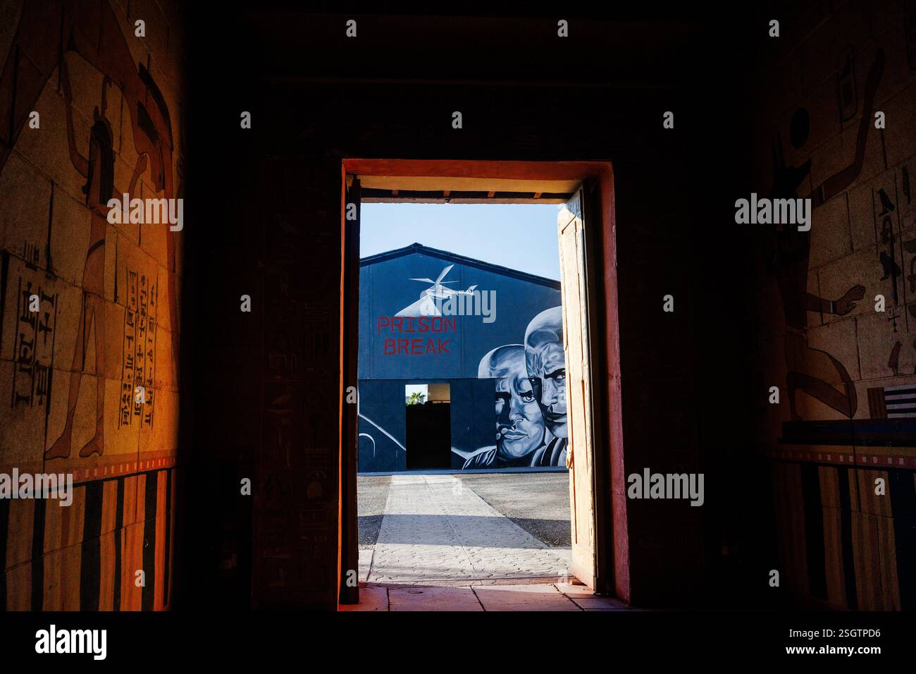 Esplora la destinazione di viaggio in Marocco, visita lo studio cinematografico Altas, vicino a Marrakech. Foto Stock