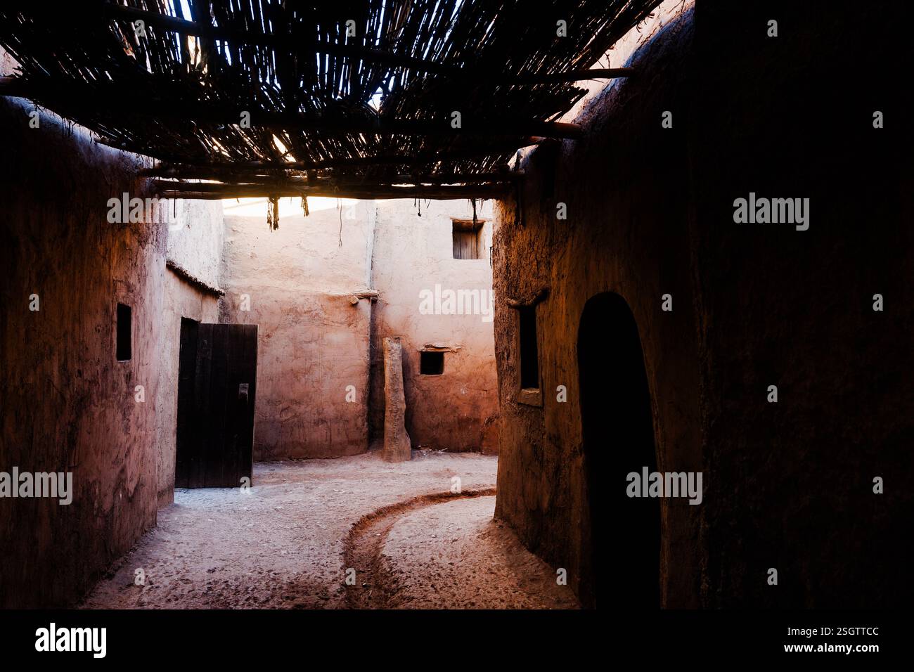 Esplora la destinazione di viaggio in Marocco, visita lo studio cinematografico Altas, vicino a Marrakech. Foto Stock