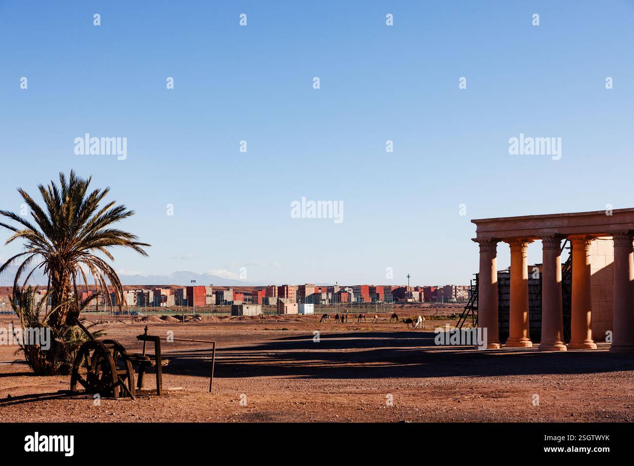 Esplora la destinazione di viaggio in Marocco, visita lo studio cinematografico Altas, vicino a Marrakech. Foto Stock