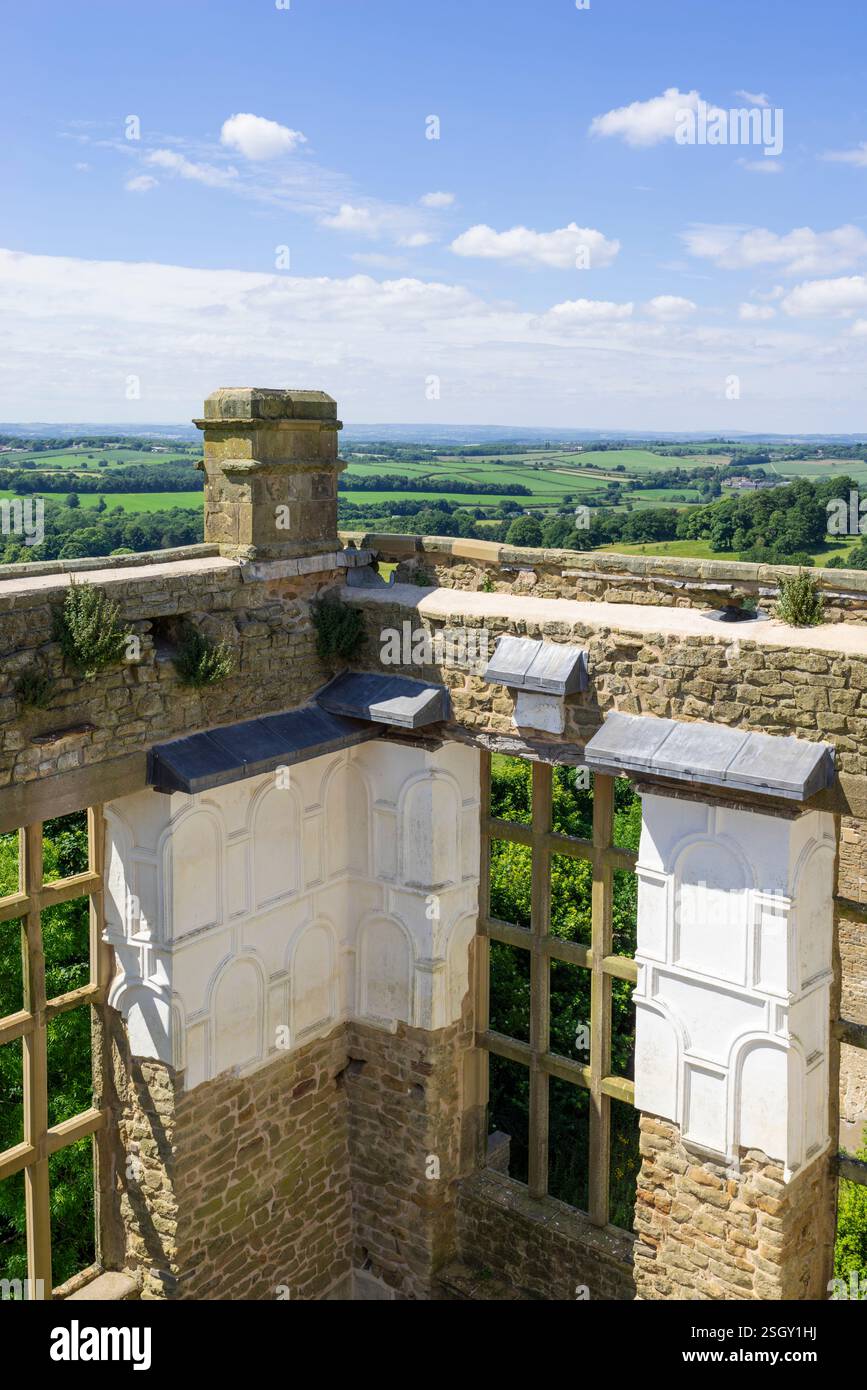 Vecchia Hardwick Hall o Hardwick Old Hall rovine vicino a Chesterfield Derbyshire Inghilterra Regno Unito Europa Foto Stock