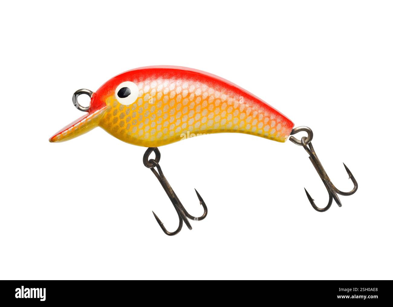 Esca da pesca isolata su sfondo bianco Foto Stock