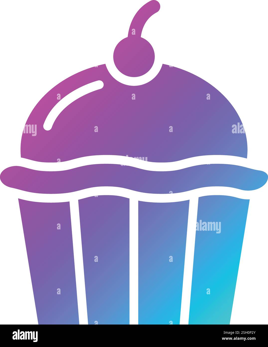 Illustrazione del design dell'icona del vettore cupcake Illustrazione Vettoriale