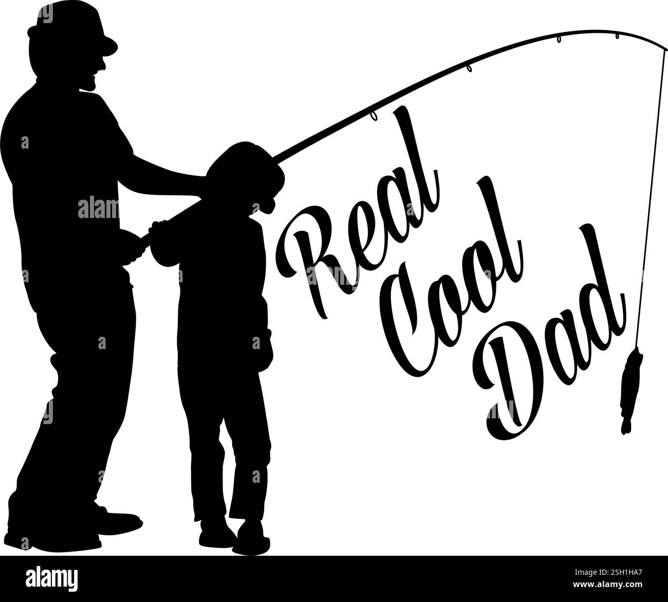 File vettoriale EPS digitale per pesca padre figlio | grafica per esterni di alta qualità per progetti creativi e progetti a tema familiare Illustrazione Vettoriale