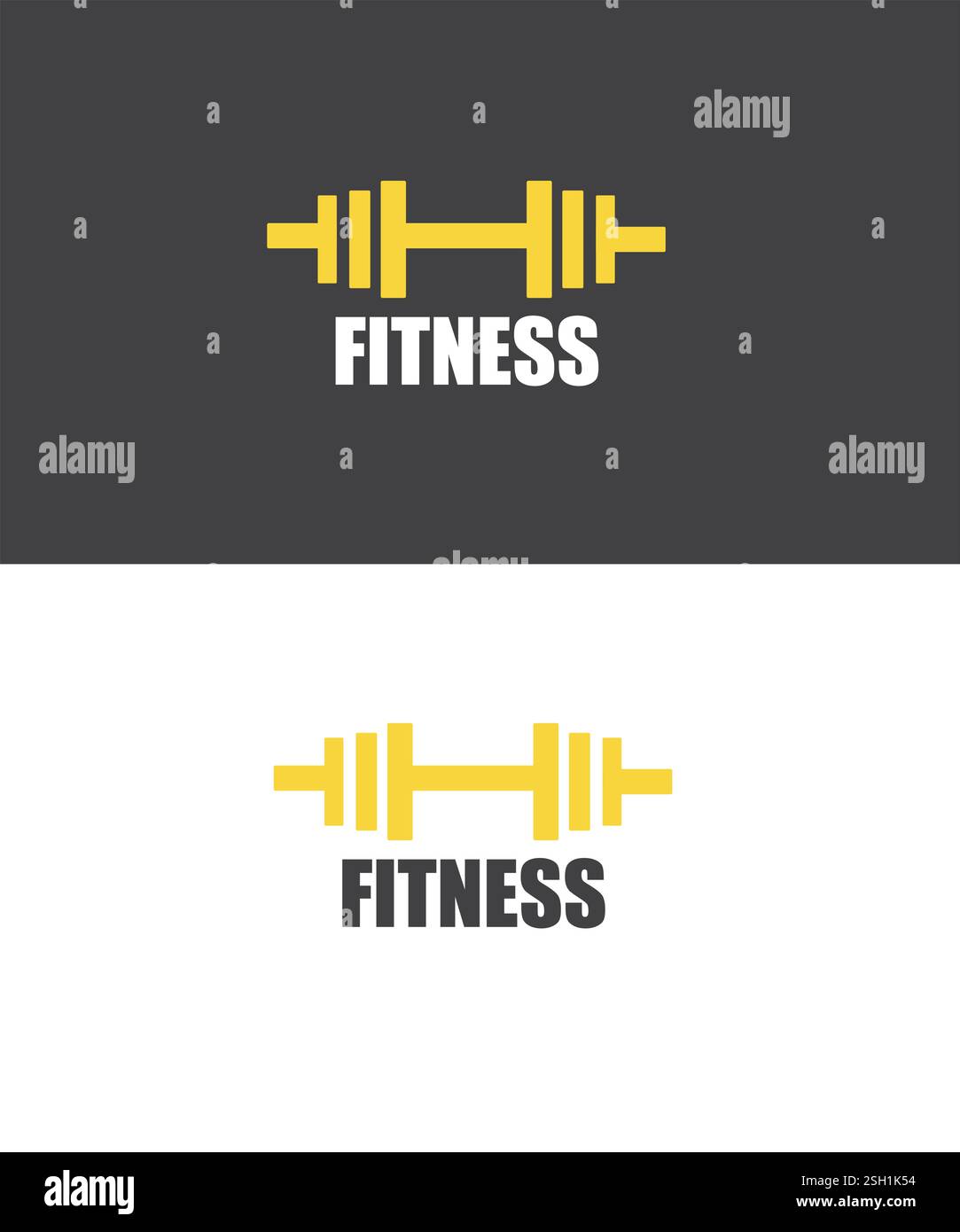 Palestra fitness Logo Design Vector, Barbell Logo Design Concept Illustrazione Vettoriale