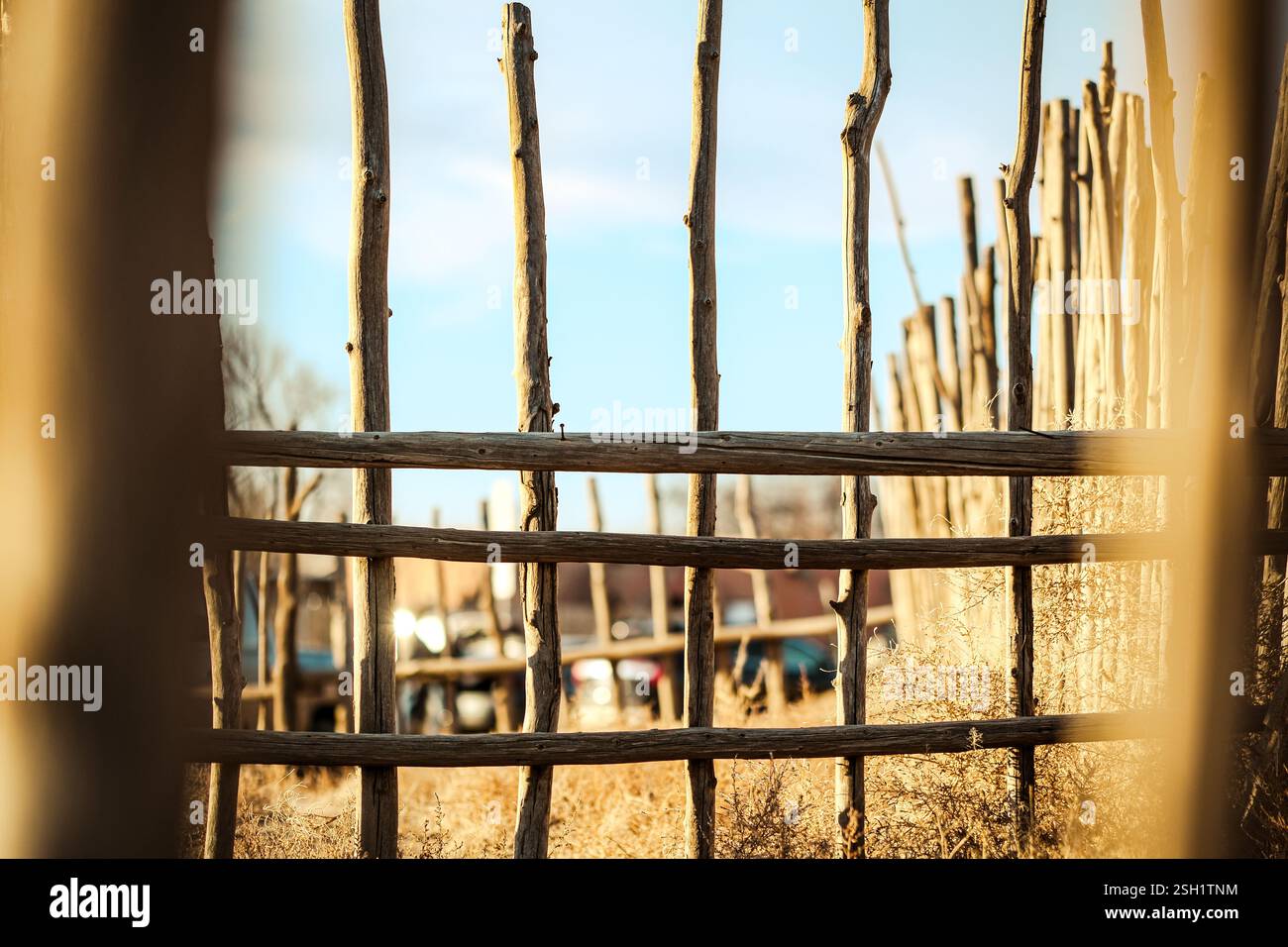 Guardando attraverso la Palisade Foto Stock