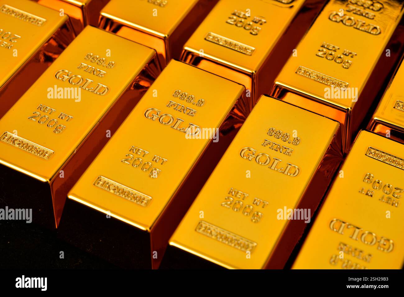 Primo piano Gold Bar, concetto di successo nel business e nella finanza Foto Stock