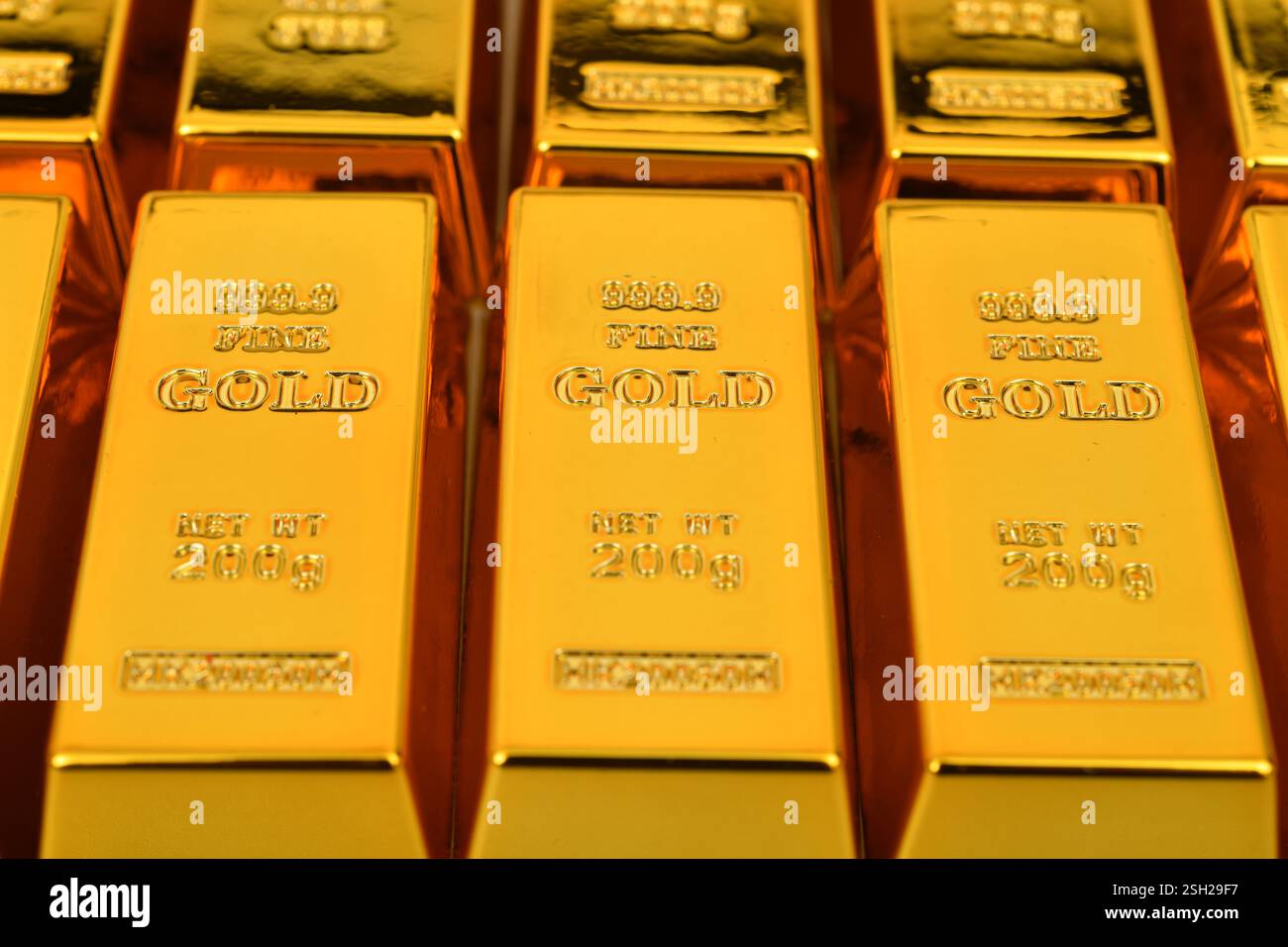 Primo piano Gold Bar, concetto di successo nel business e nella finanza Foto Stock