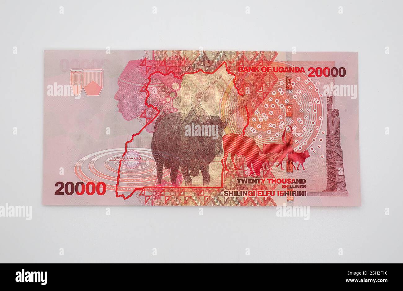 Banconota da 000 scellini, scellino ugandese, UGX, Uganda, Africa orientale Foto Stock
