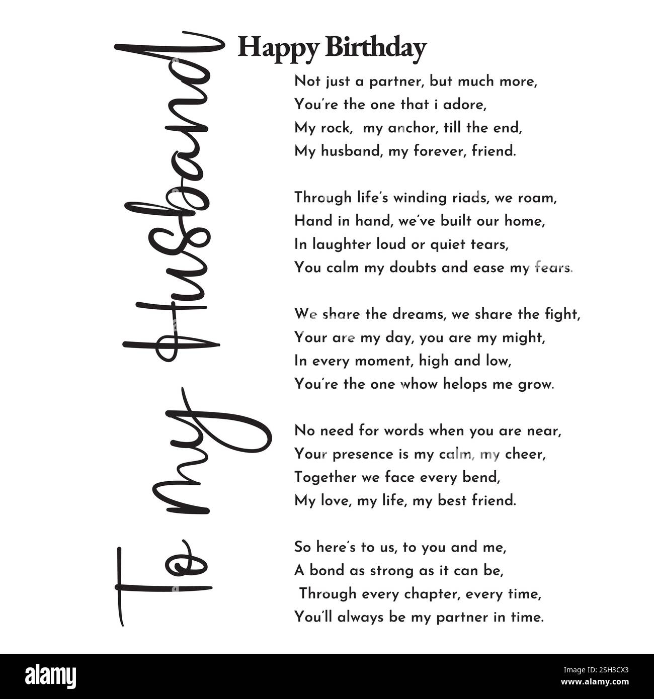 buon compleanno, illustrazione vettoriale. buon compleanno marito. Buon compleanno, il marito cita. illustrazione vettoriale. Illustrazione Vettoriale